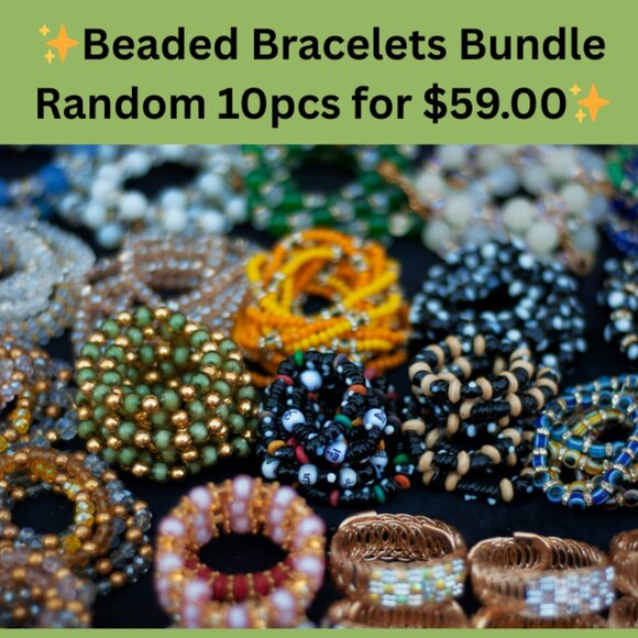 SURPRISE Beaded Bracelets Lot | A Package of 10 Randomly Curated Bracelets - Picture 1 of 2